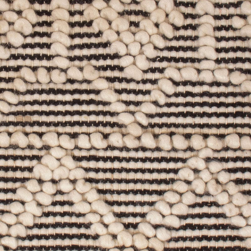 Wollen tapijt - 58 x 46 cm - zwart en wit