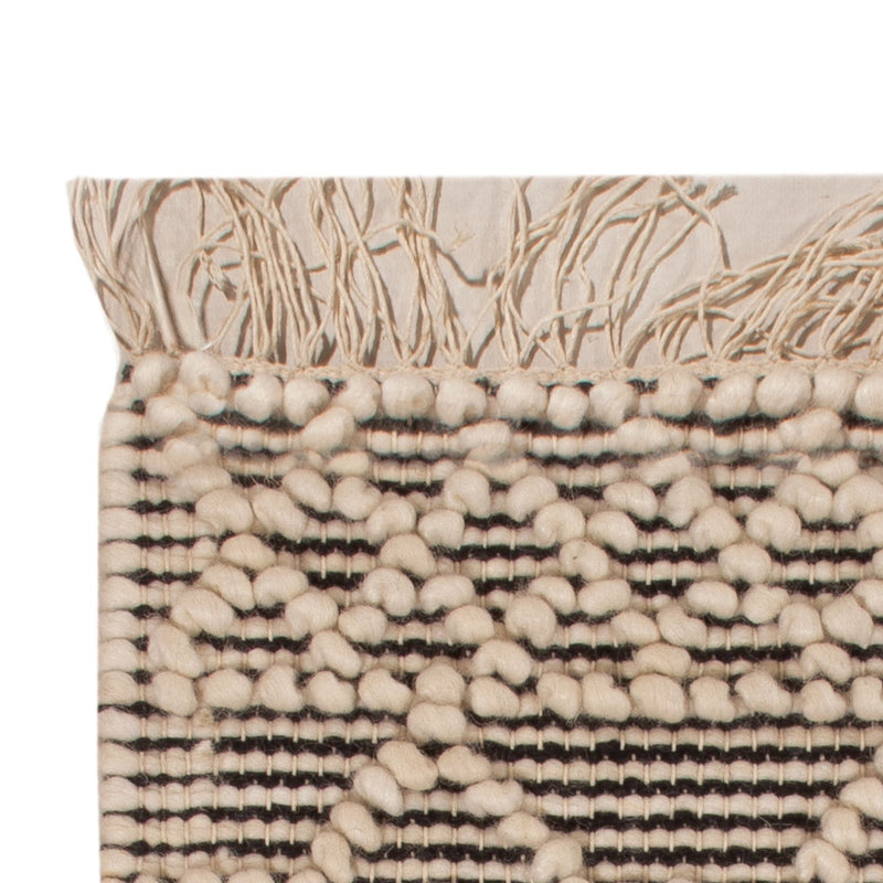 Wollen tapijt - 58 x 46 cm - zwart en wit