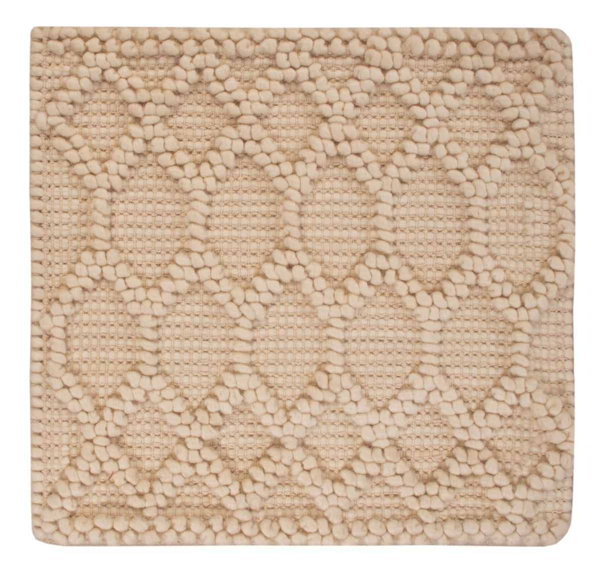 Wollen tapijt vierkant  - 48 x 42 cm - beige
