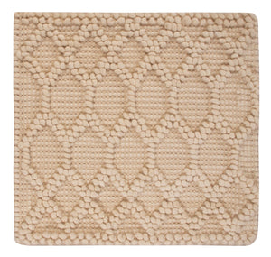 Wollen tapijt vierkant  - 48 x 42 cm - beige