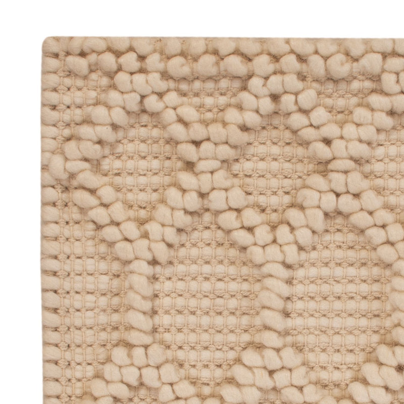 Wollen tapijt vierkant  - 48 x 42 cm - beige