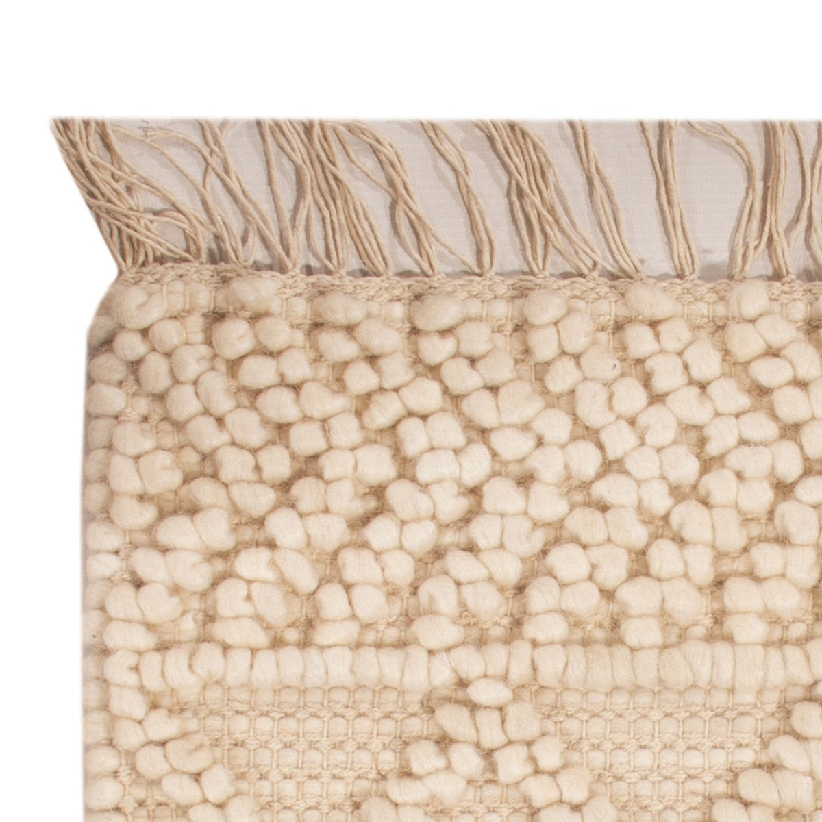 Wollen tapijt vierkant  - 48 x 46 cm - crème