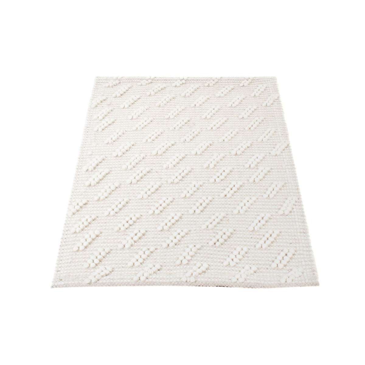 Wollen tapijt - 95 x 63 cm - lichtgrijs