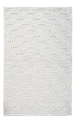 Wollen tapijt - 94 x 60 cm - lichtgrijs