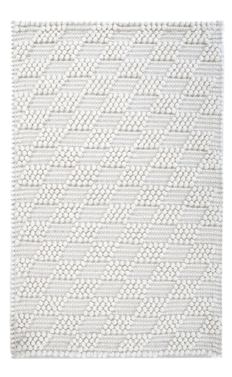 Wollen tapijt - 94 x 60 cm - lichtgrijs