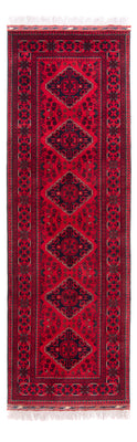 Loper Afghaans tapijt - 292 x 90 cm - rood