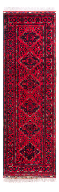 Loper Afghaans tapijt - 292 x 90 cm - rood