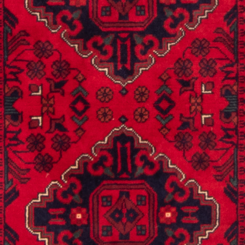 Loper Afghaans tapijt - 292 x 90 cm - rood