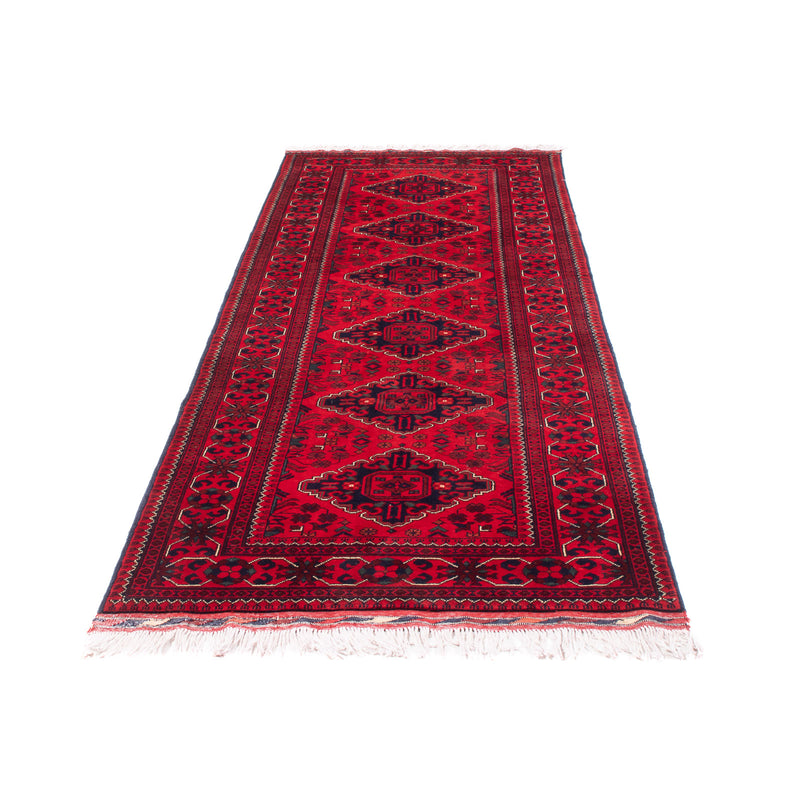 Loper Afghaans tapijt - 292 x 90 cm - rood