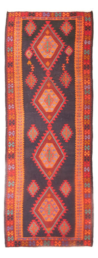 Loper Kelim tapijt - Oud - 385 x 145 cm - veelkleurig