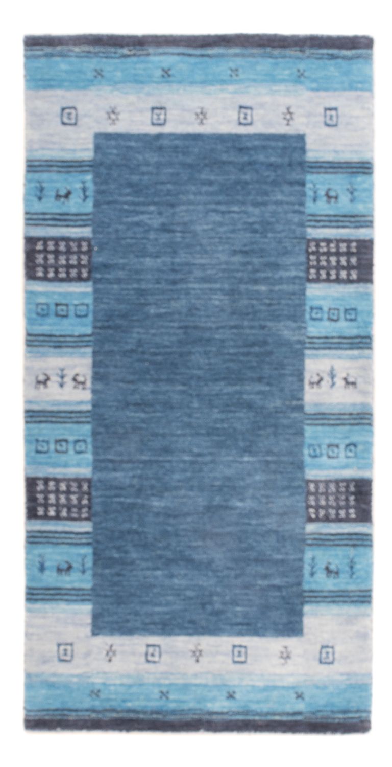 Gabbeh tapijt - Indus - 140 x 70 cm - blauw