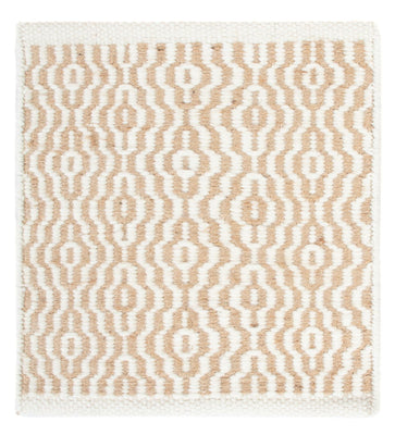 Wollen tapijt vierkant  - 35 x 32 cm - beige