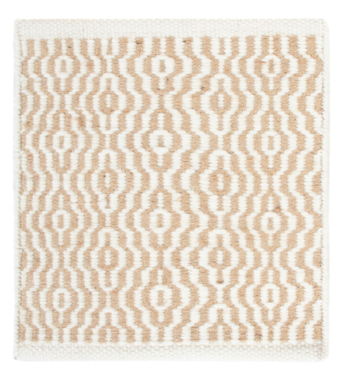Wollen tapijt vierkant  - 35 x 32 cm - beige