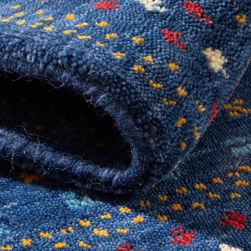 Wollen tapijt - 90 x 60 cm - donkerblauw