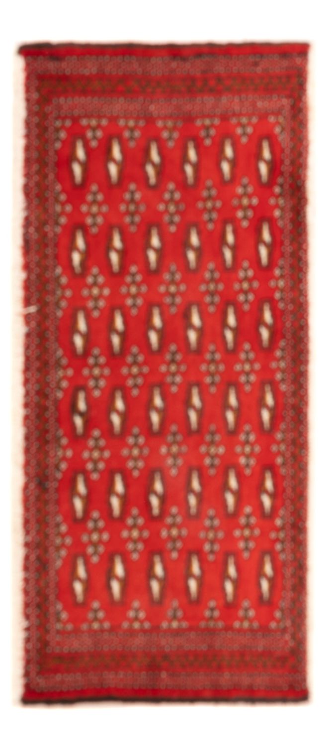 Loper Turkaman tapijt - 100 x 50 cm - rood