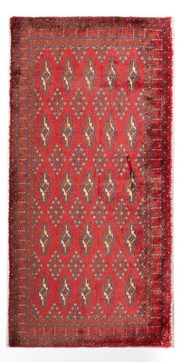 Loper Turkaman tapijt - 130 x 60 cm - rood