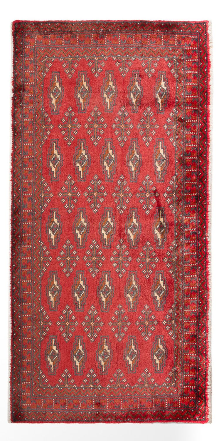 Loper Turkaman tapijt - 130 x 60 cm - rood