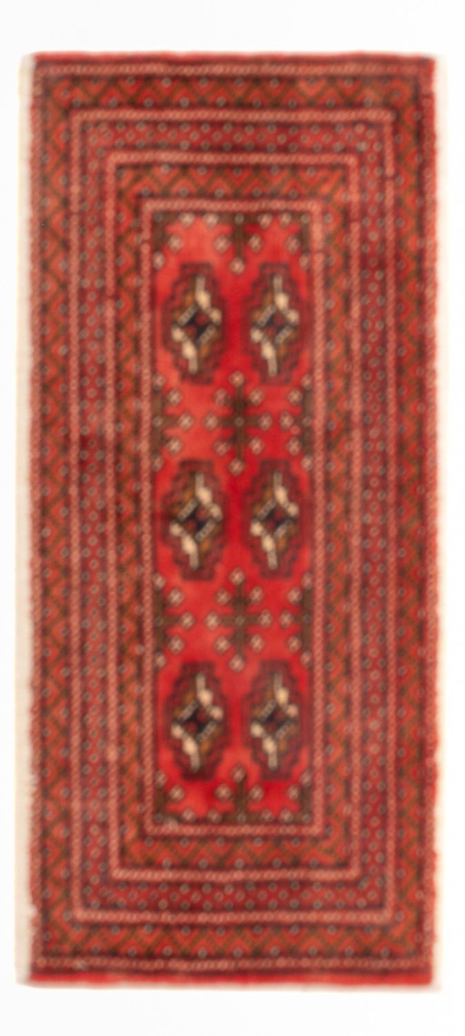 Turkaman tapijt - 100 x 50 cm - donkerrood