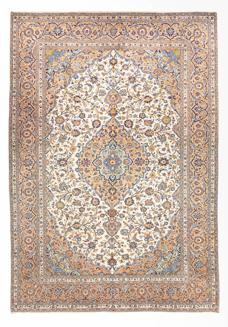 Perzisch tapijt - Keshan - 405 x 302 cm - donker beige