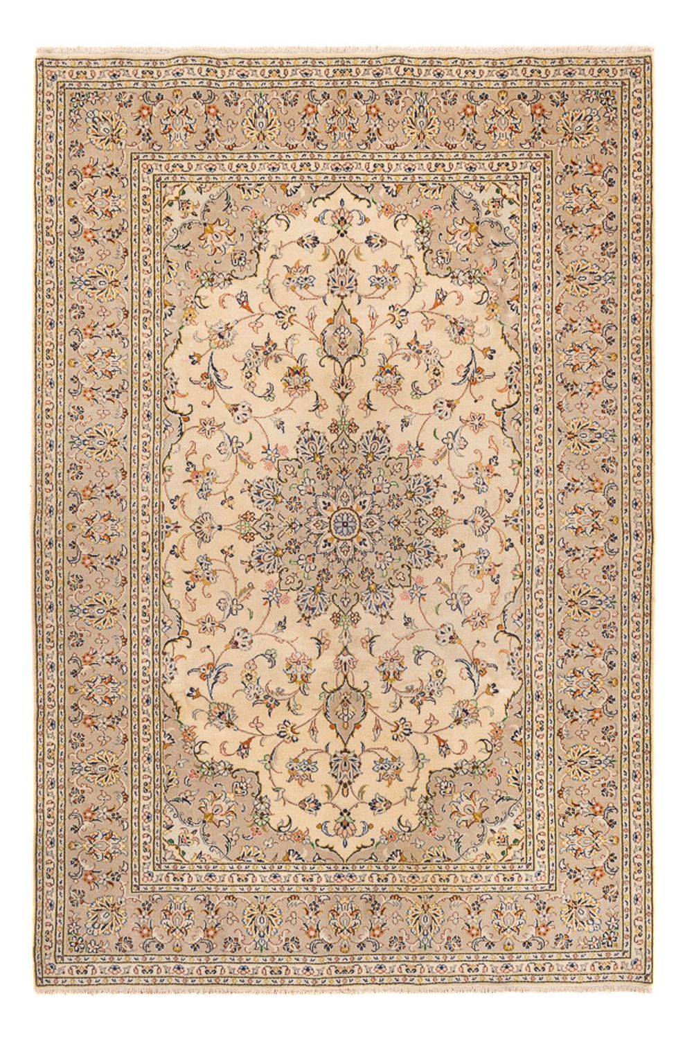 Perzisch tapijt - Keshan - 295 x 194 cm - licht beige