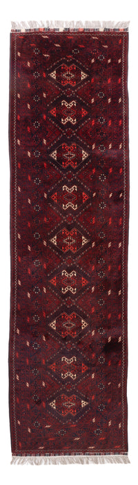 Loper Afghaans tapijt - 293 x 78 cm - rood