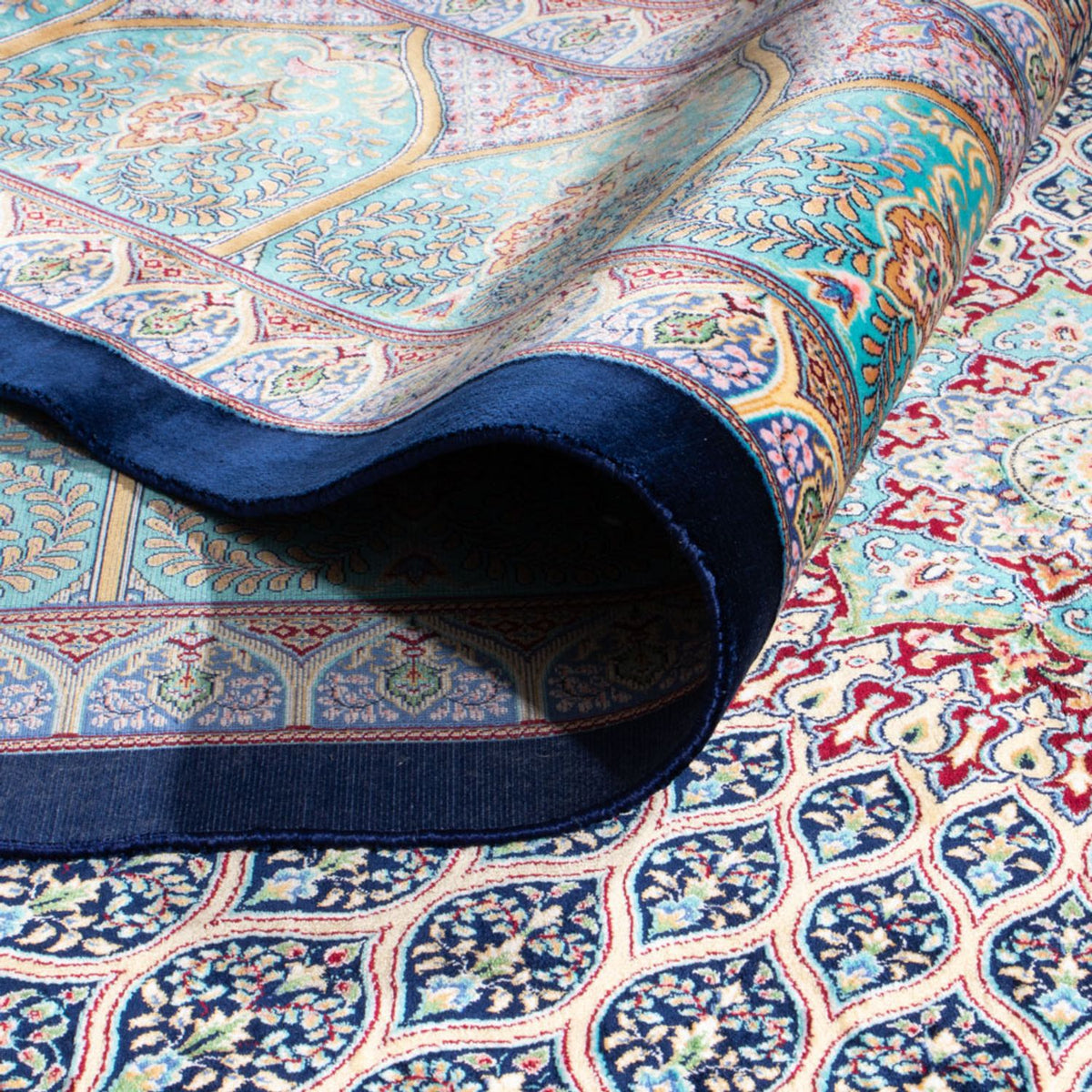 Perzisch tapijt - Ghom - 300 x 200 cm - donkerblauw