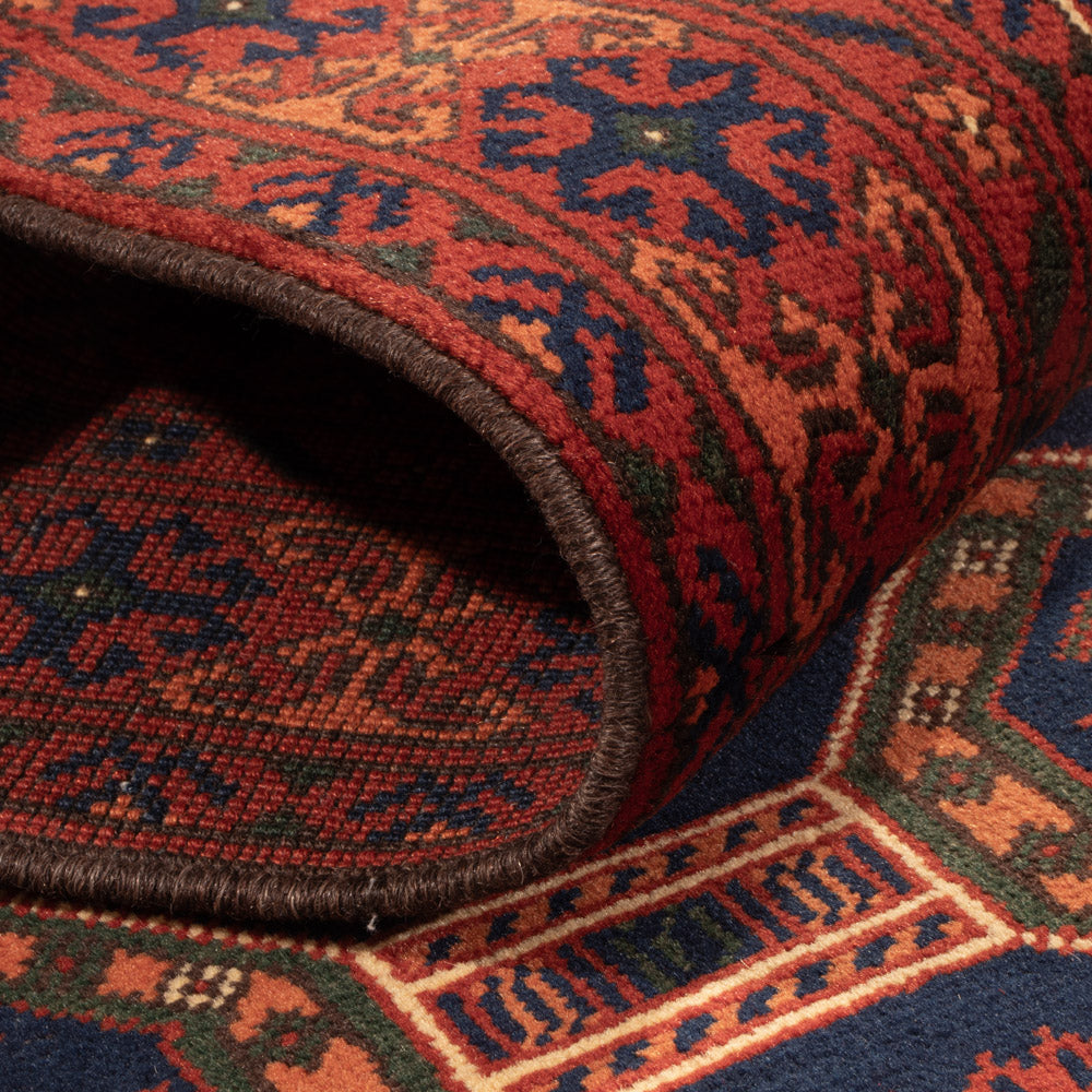 Loper Afghaans tapijt - 394 x 80 cm - donkerrood