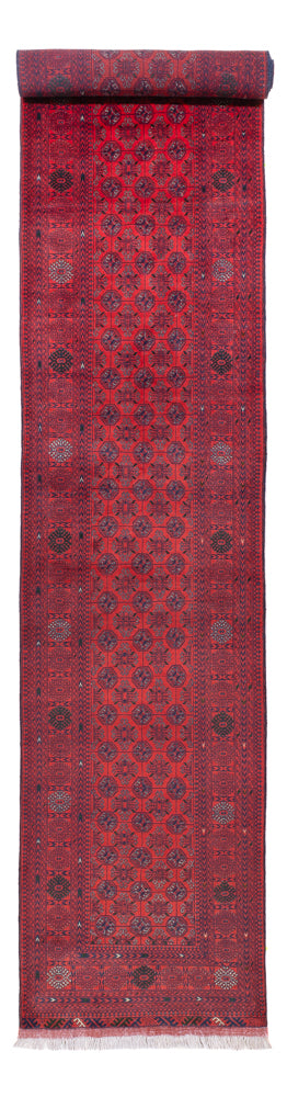 Loper Afghaans tapijt - Bukhara - 479 x 89 cm - rood