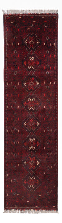 Loper Afghaans tapijt - 295 x 79 cm - rood