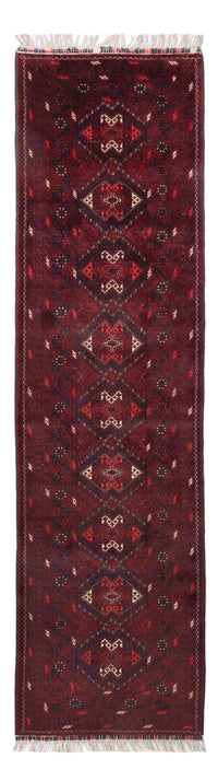 Loper Afghaans tapijt - 300 x 79 cm - rood