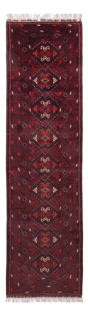 Loper Afghaans tapijt - 300 x 79 cm - rood