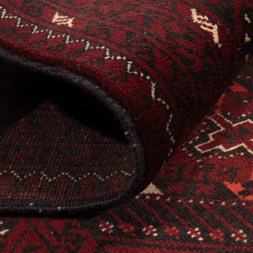 Loper Afghaans tapijt - 300 x 79 cm - rood