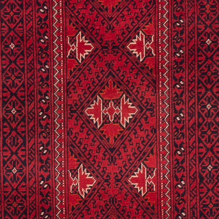 Loper Afghaans tapijt - 388 x 77 cm - rood
