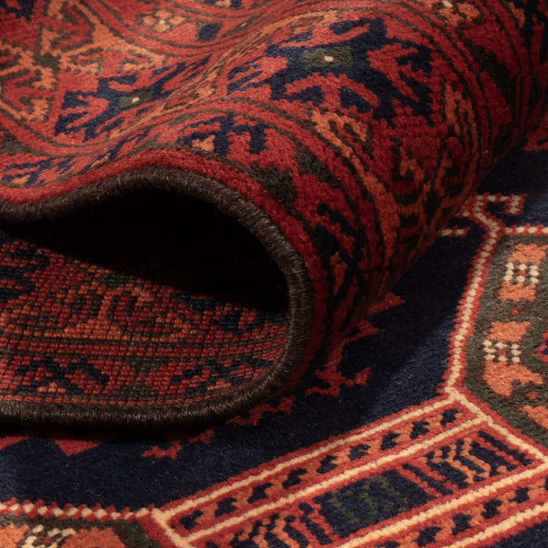 Loper Afghaans tapijt - 409 x 86 cm - donker beige