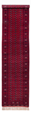 Loper Turkaman tapijt - 396 x 87 cm - rood