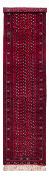 Loper Turkaman tapijt - 396 x 87 cm - rood