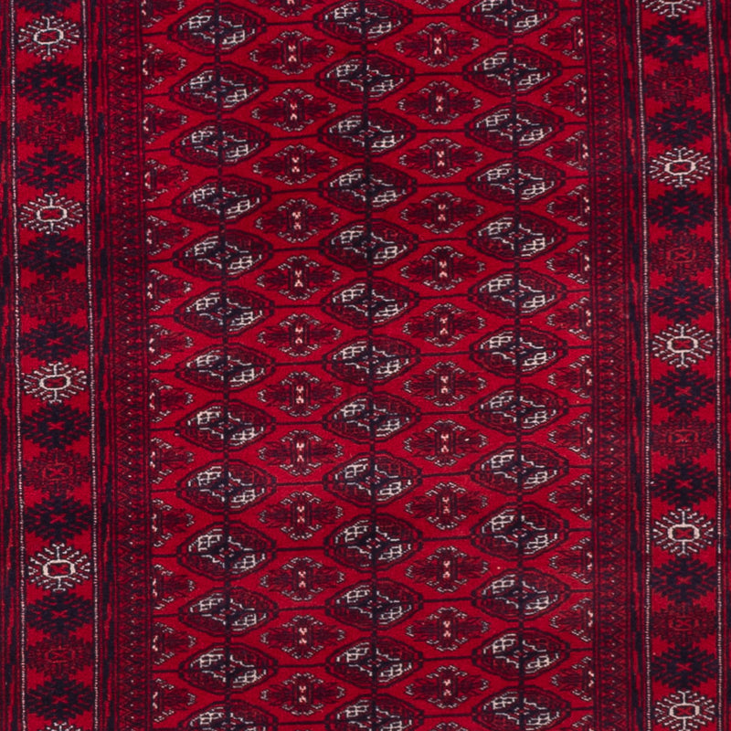 Loper Turkaman tapijt - 396 x 87 cm - rood