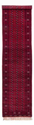Loper Afghaans tapijt - Bukhara - 397 x 86 cm - rood