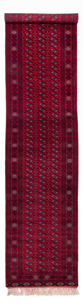 Loper Afghaans tapijt - Bukhara - 397 x 86 cm - rood