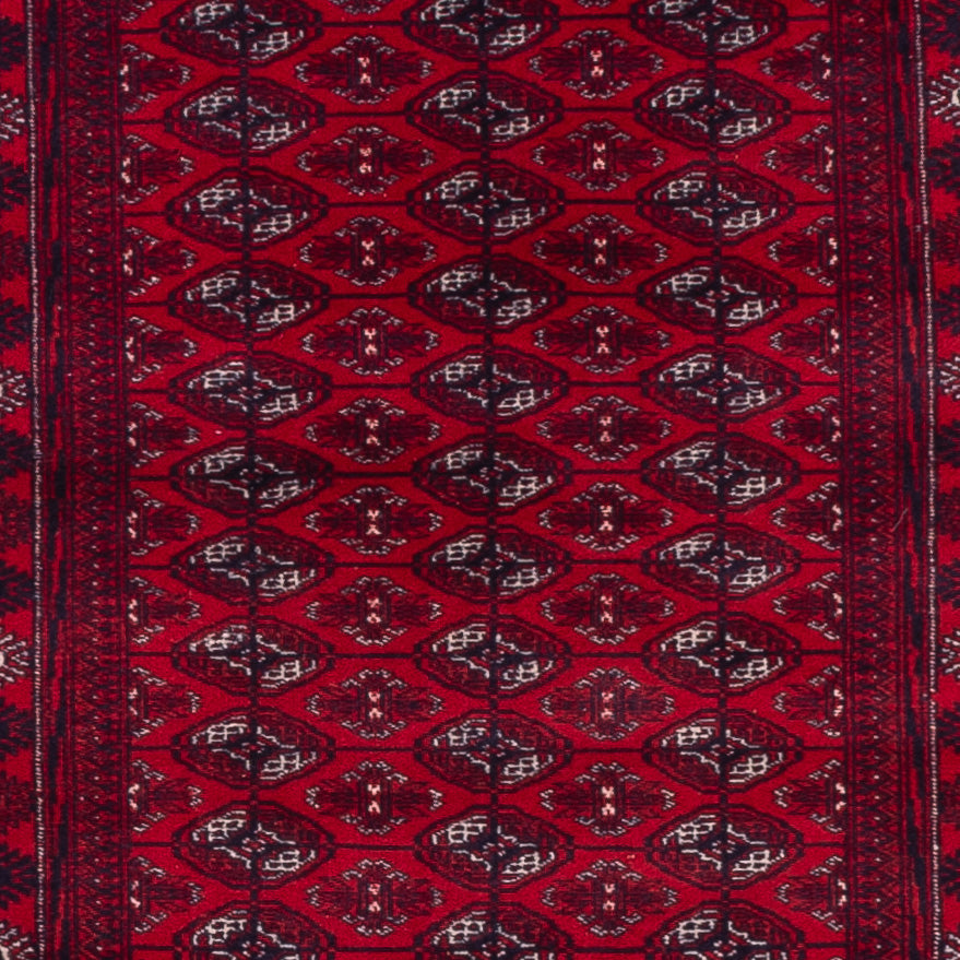 Loper Afghaans tapijt - Bukhara - 397 x 86 cm - rood