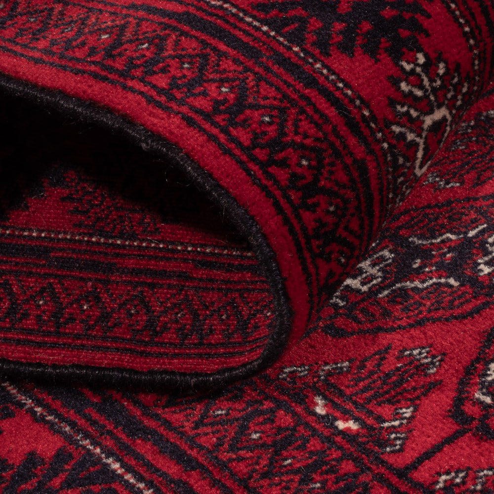 Loper Afghaans tapijt - Bukhara - 397 x 86 cm - rood