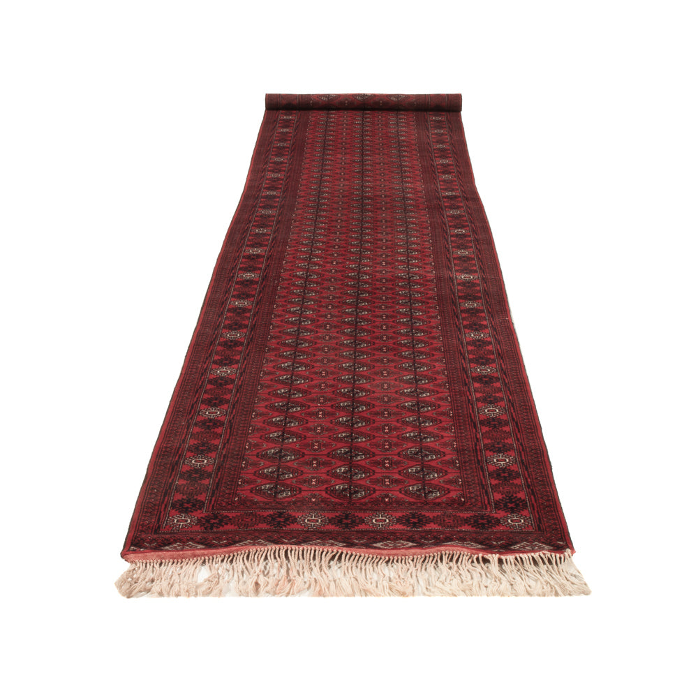 Loper Afghaans tapijt - Bukhara - 397 x 86 cm - rood