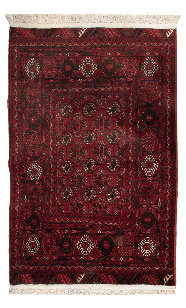 Afghaans tapijt - 119 x 77 cm - donkerrood