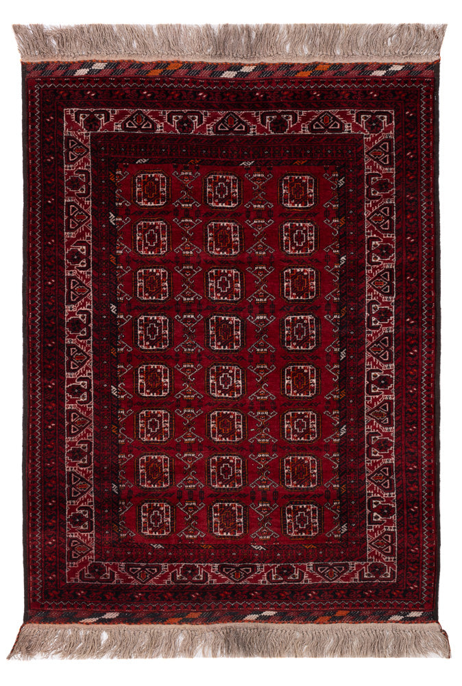 Afghaans tapijt - Bukhara - 140 x 102 cm - donkerrood