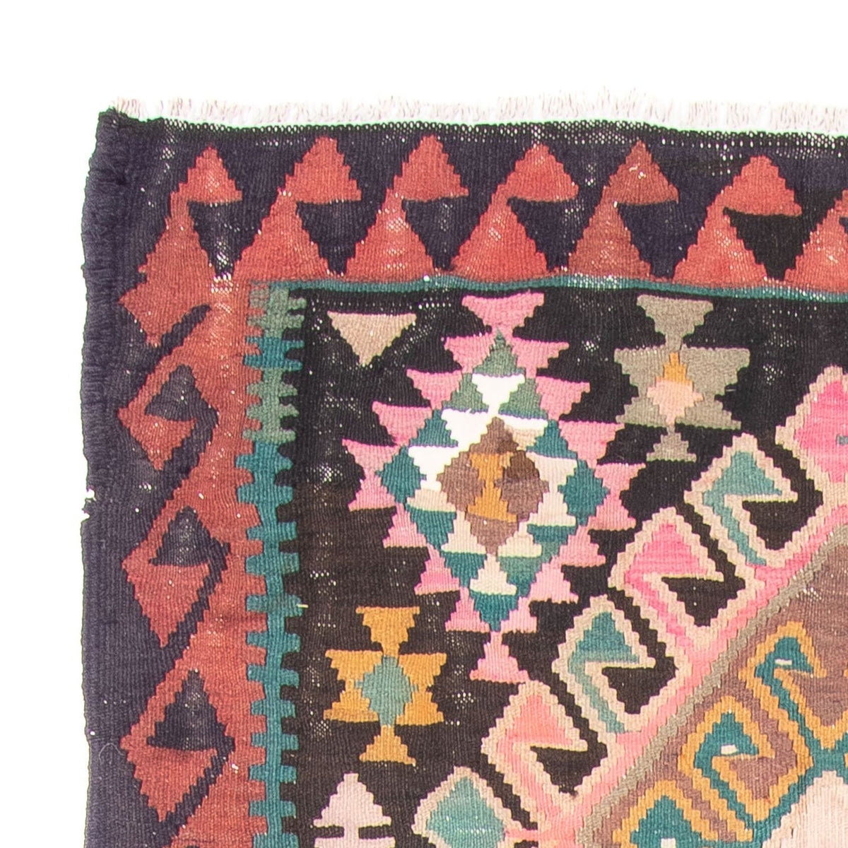 Loper Kelim tapijt - Oud - 347 x 150 cm - veelkleurig