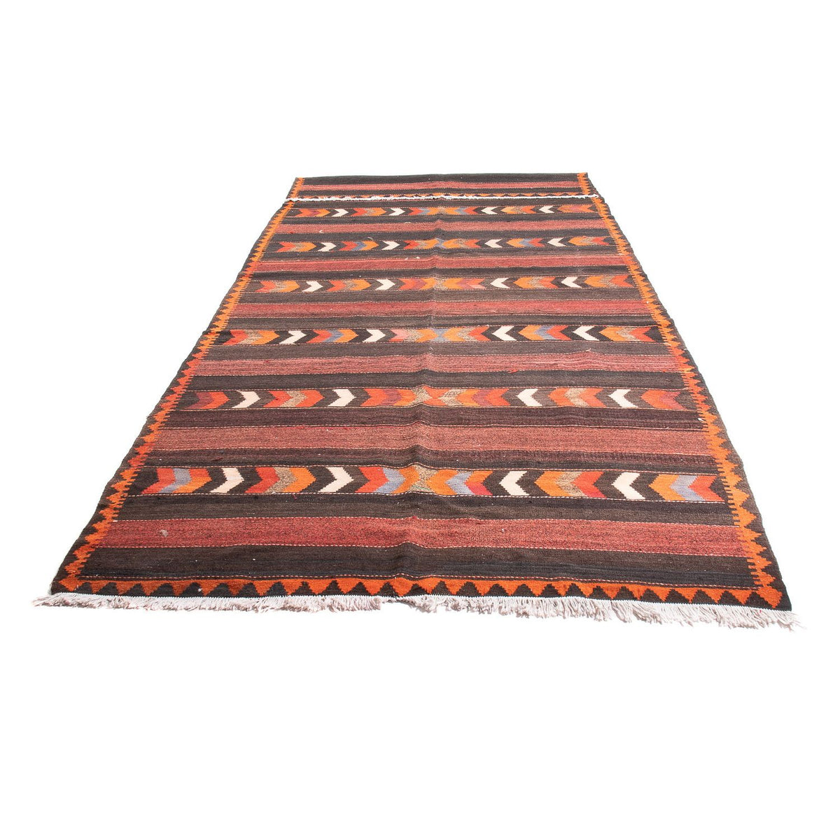 Loper Kelim tapijt - Oud - 433 x 160 cm - veelkleurig