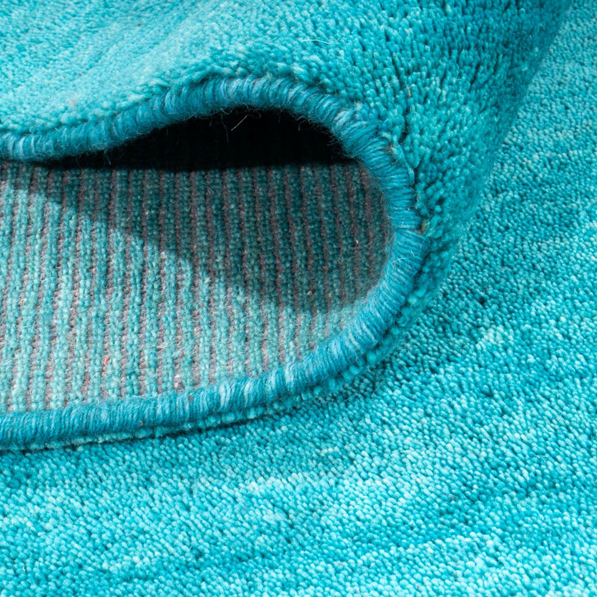 Gabbeh Tapijt - Zacht vierkant  - 200 x 200 cm - turkoois