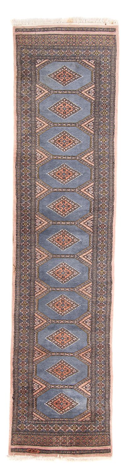 Loper Pakistaans tapijt - 325 x 80 cm - lichtblauw