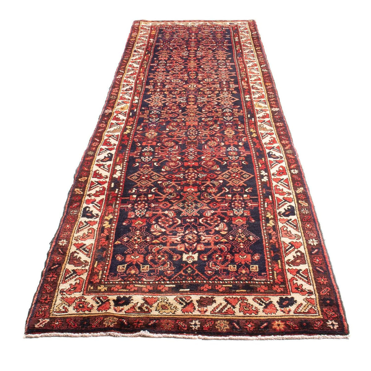 Loper Perzisch Tapijt - Nomadisch - 412 x 105 cm - donkerblauw