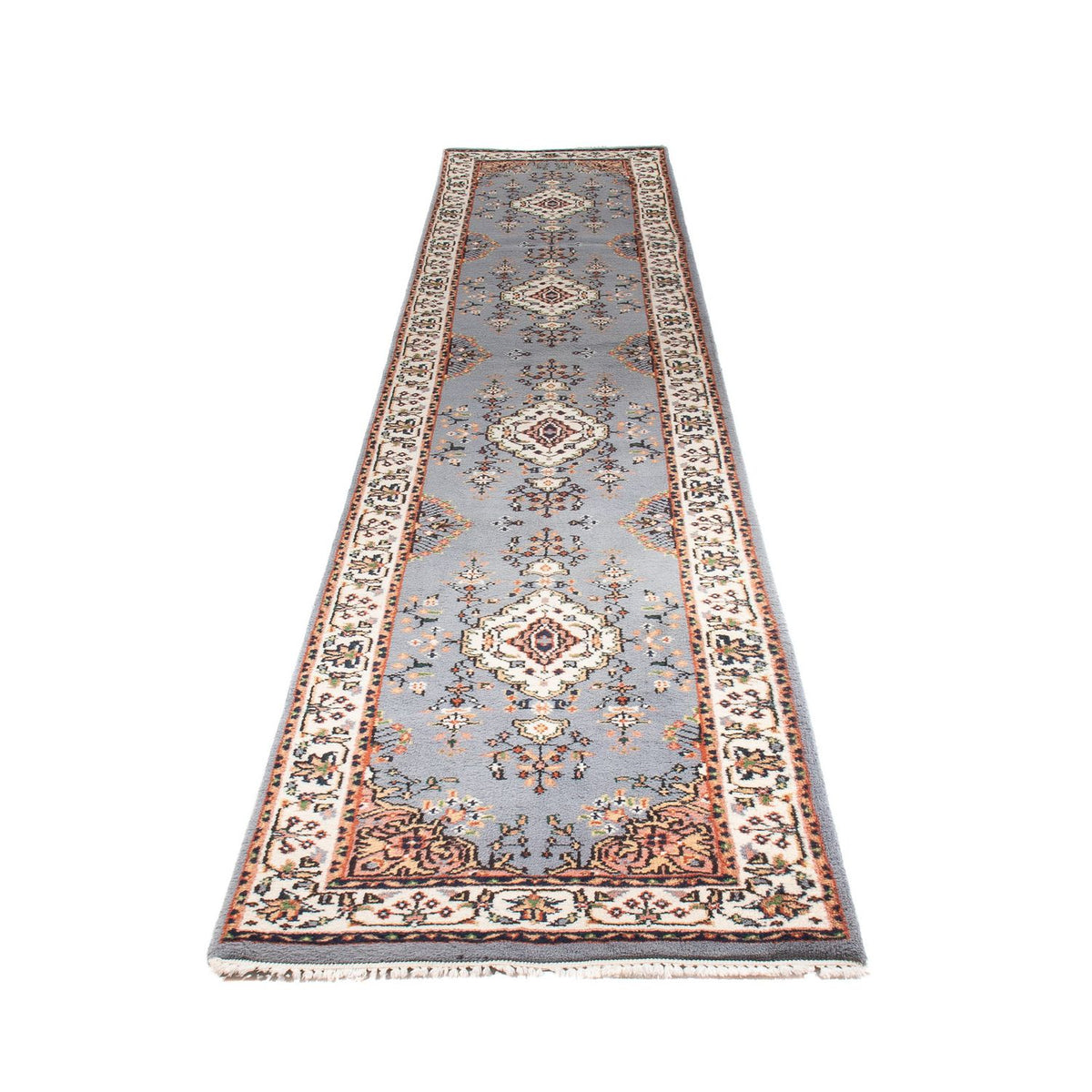 Loper Oosters tapijt - Indus - 400 x 80 cm - lichtblauw